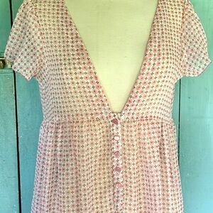 E Basics Sheer Floral Dress Cover Up Small/Med